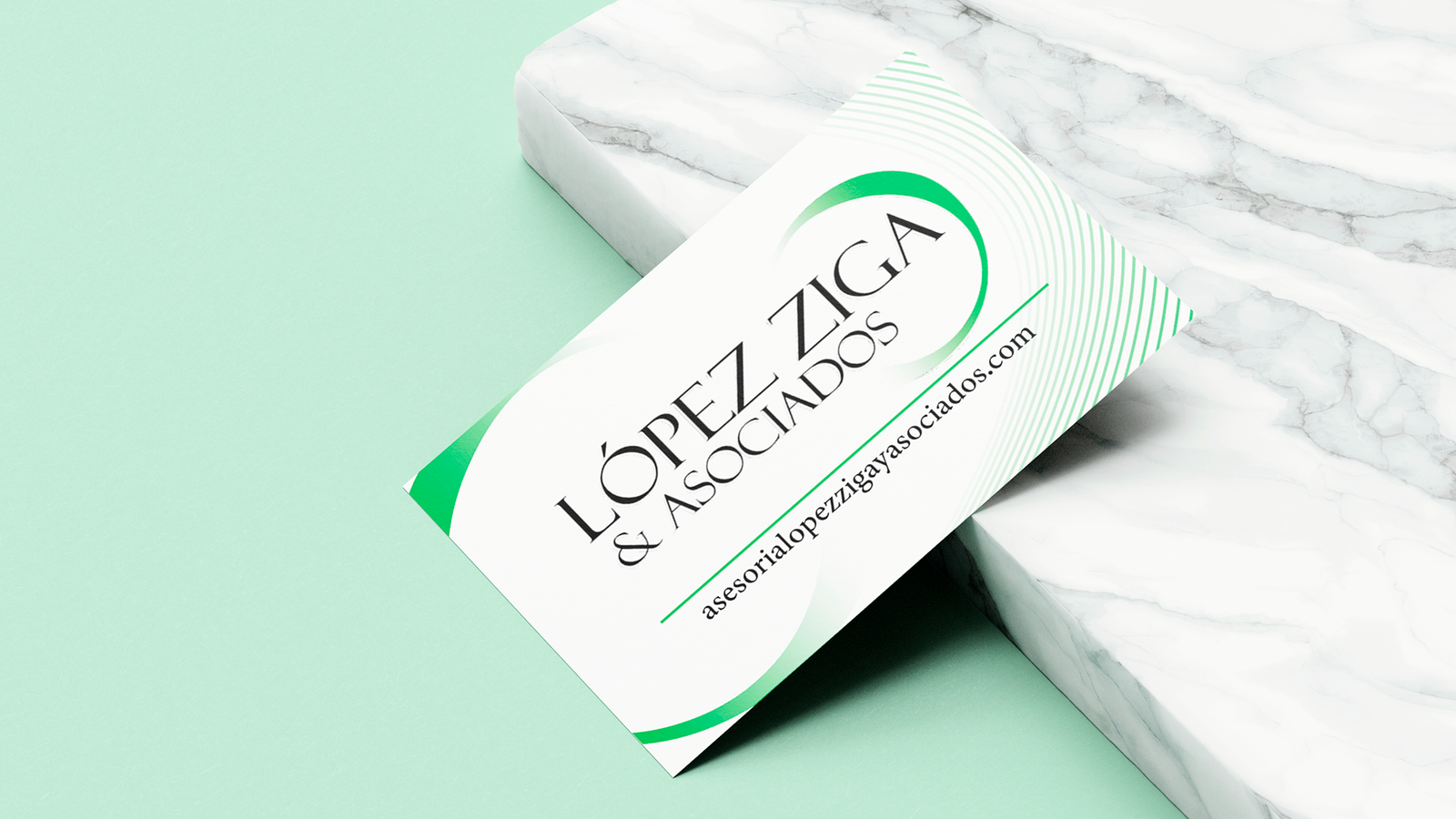 Tarjetas de presentación López Ziga y Asociados abogados en sitio web de Elemental4